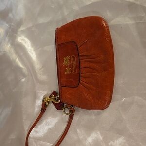 Coach Vibrant Red Leather Wristlet